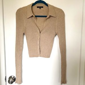 slim beige cardigan